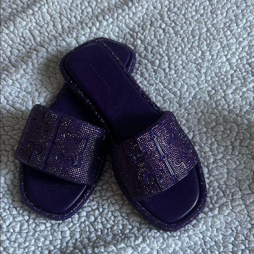 Tory Burch Purple Slide Sandals